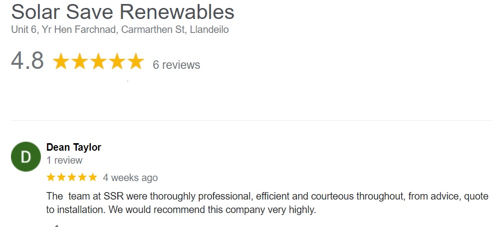 Solar Save Renewables review solar thermal Gower