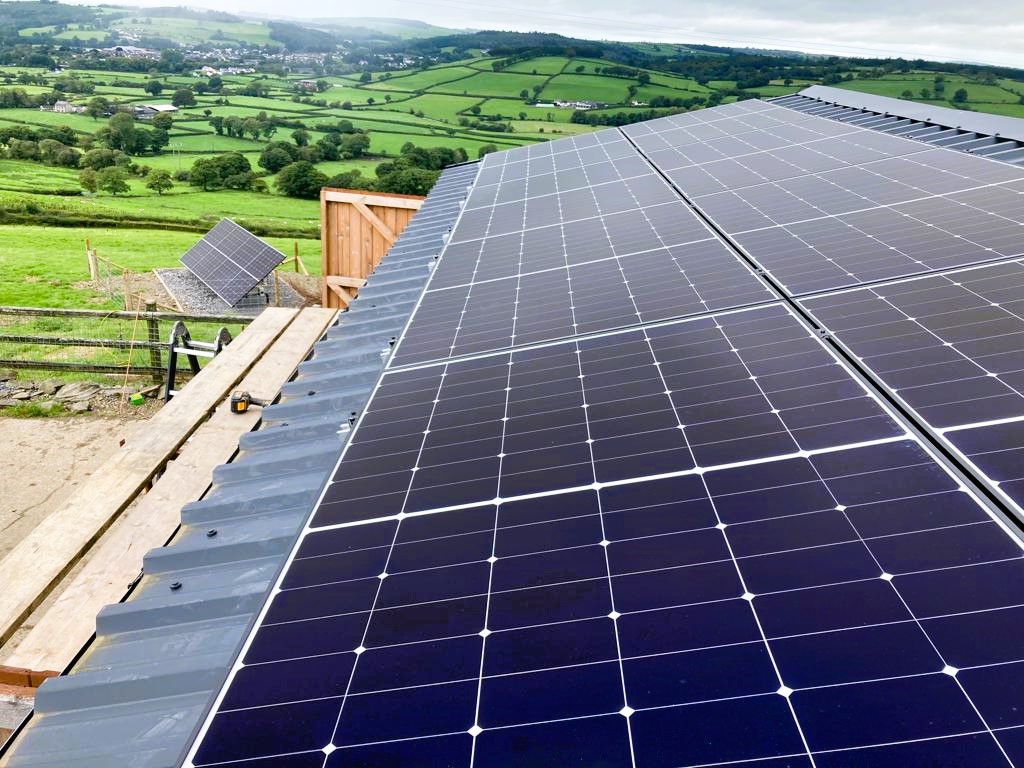 on roof with ground mounted solar panels Lampeter