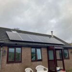 Solar panels installed on a rural Welsh bungalow roof by Solar Save Renewables