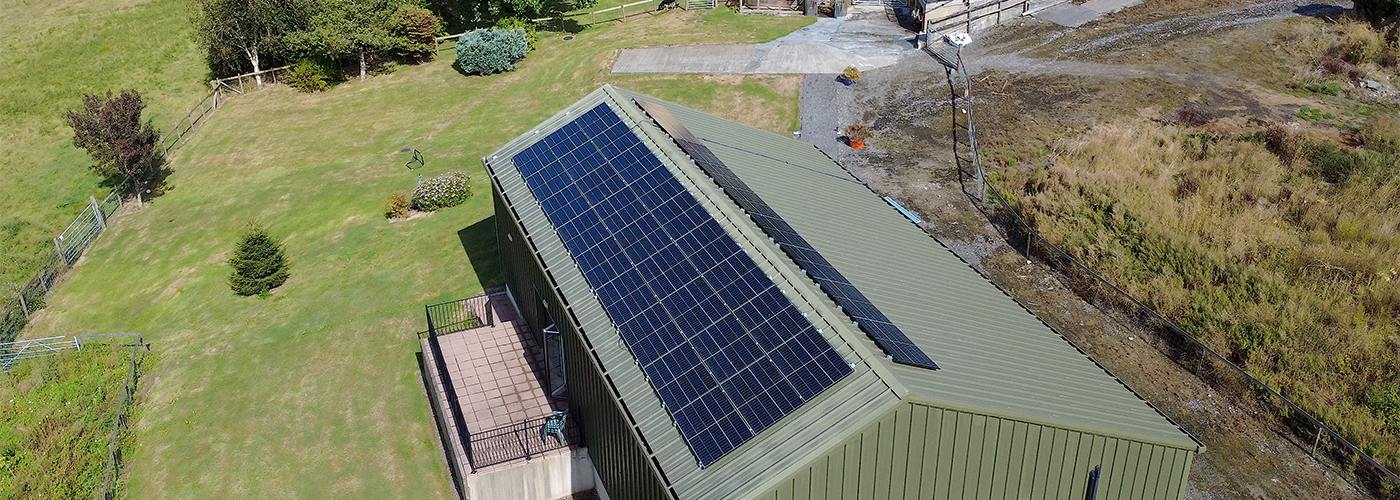 Commercial Solar PV installation 14.4kWp The Barn Holiday Let Meidrim, Carmarthenshire