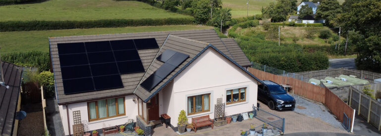 7.04kWp Solar PV system with SolaX 11.6kWh Triple Power Storage Battery, bungalow in Carmarthen