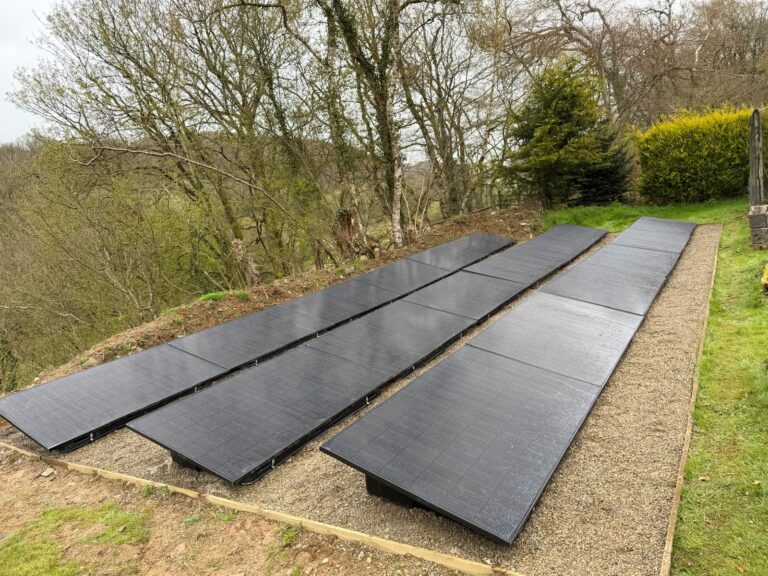 9kWp ground-mounted solar PV installation in Ceredigion Wales